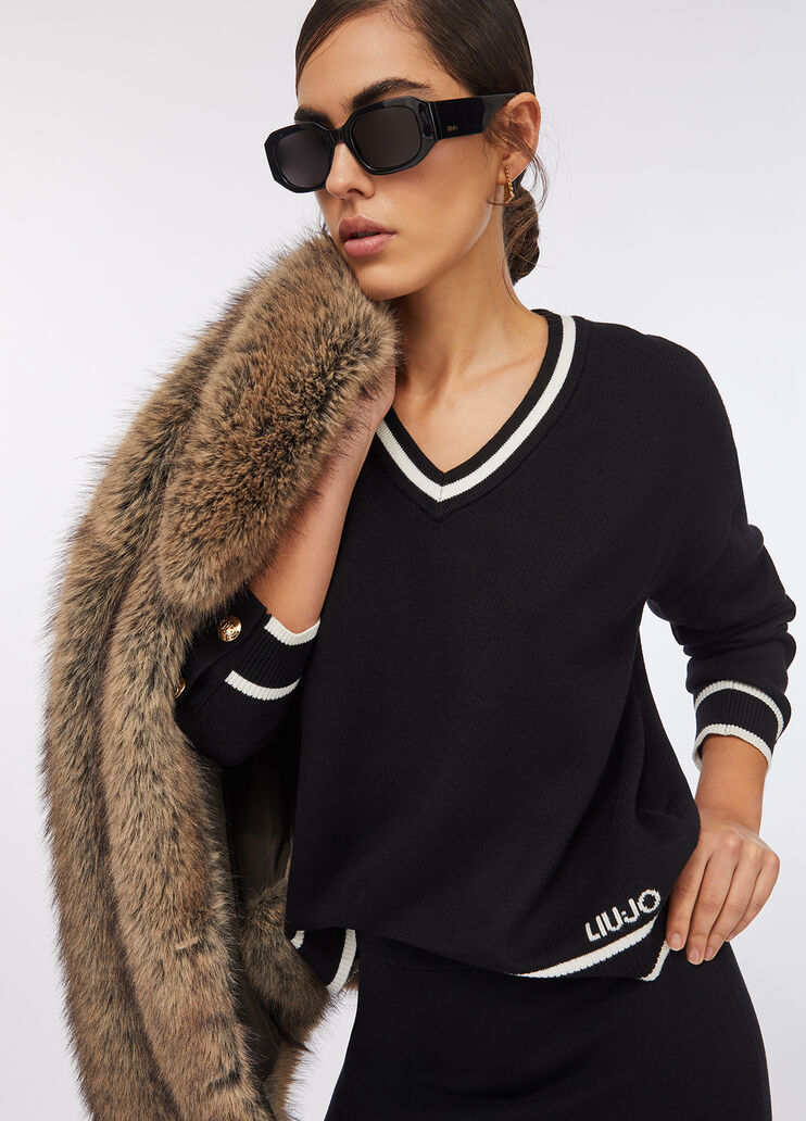 Silk-blend jumper black Liu Jo - large image number 2