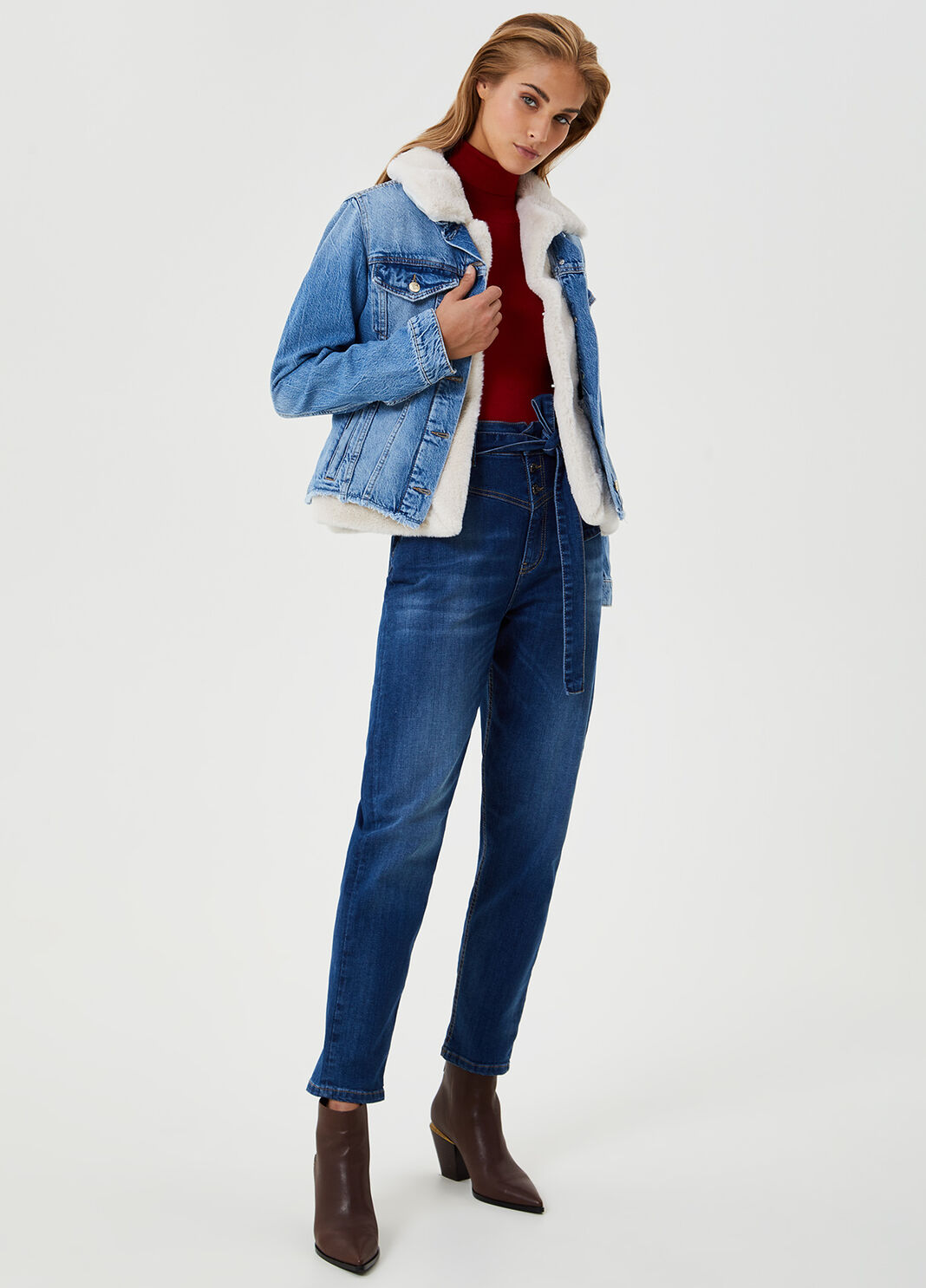 Carrot jeans with belt Blue Liu Jo - large image number 3