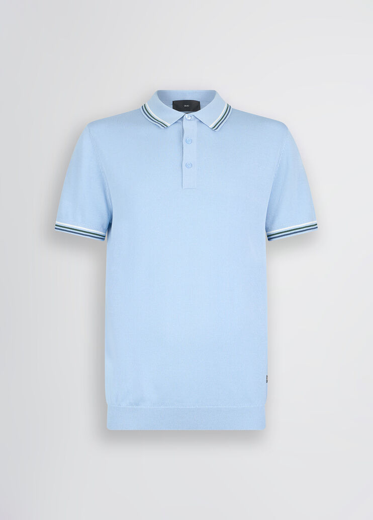 Light blue knit polo shirt light blue Liu Jo - large image number 6 Light blue knit polo shirt light blue Liu Jo - large image number 6