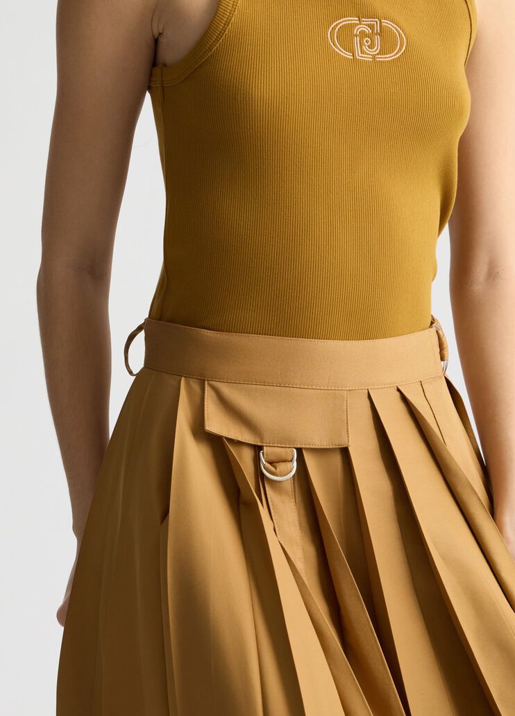 Pleated nylon skirt beige Liu Jo - large image number 2 Pleated nylon skirt beige Liu Jo - large image number 2