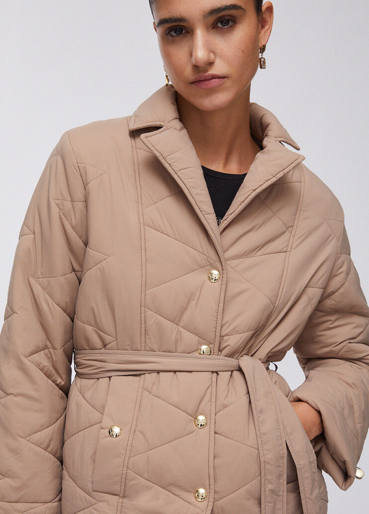 Veste matelassée à ceinture beige Liu Jo - large image number 4