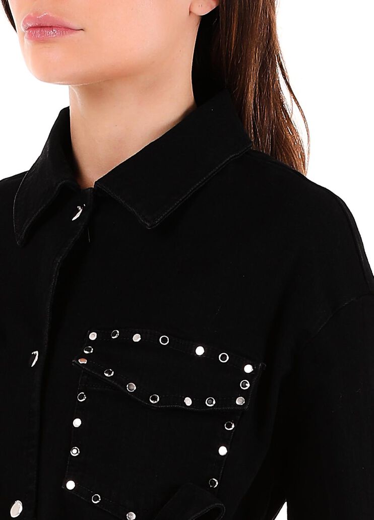 Giacca di jeans con borchie denim nero Liu Jo - large image number 2