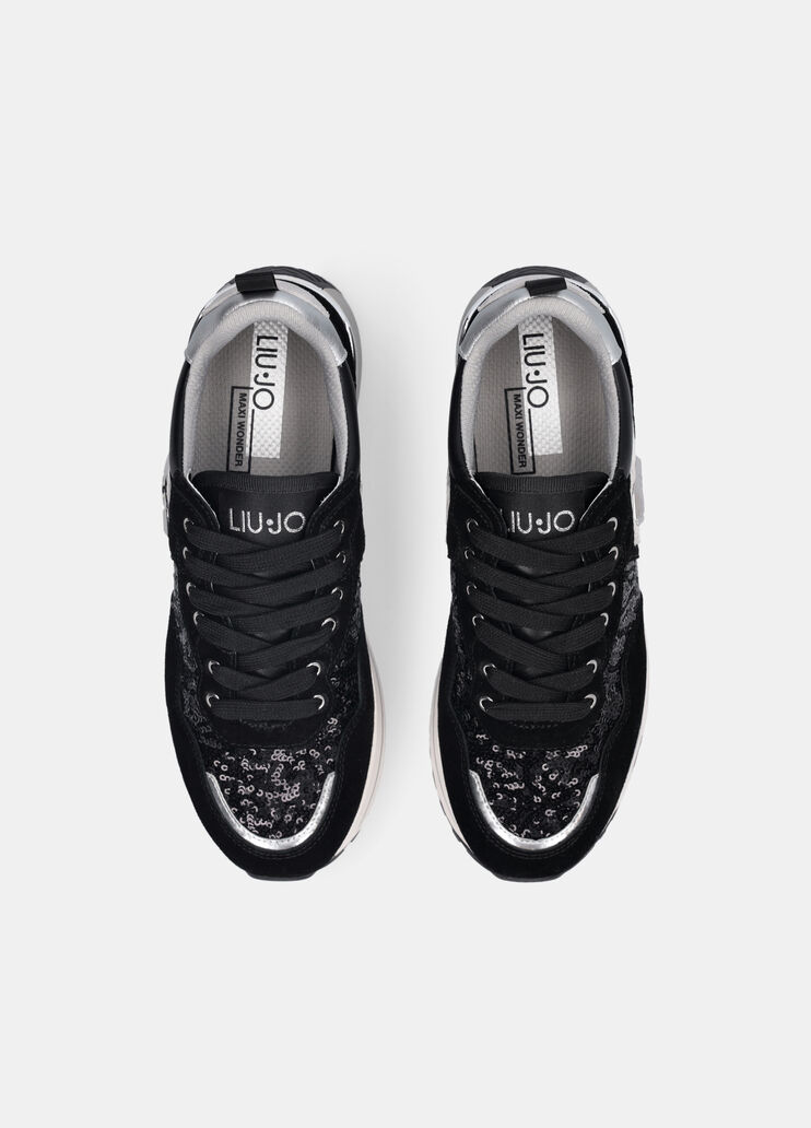 Plateau-Sneaker mit Pailletten Schwarz Liu Jo - large image number 4