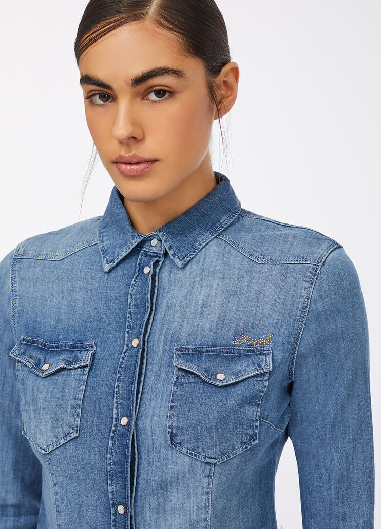 Рубашка из денима синий деним Liu Jo - large image number 3