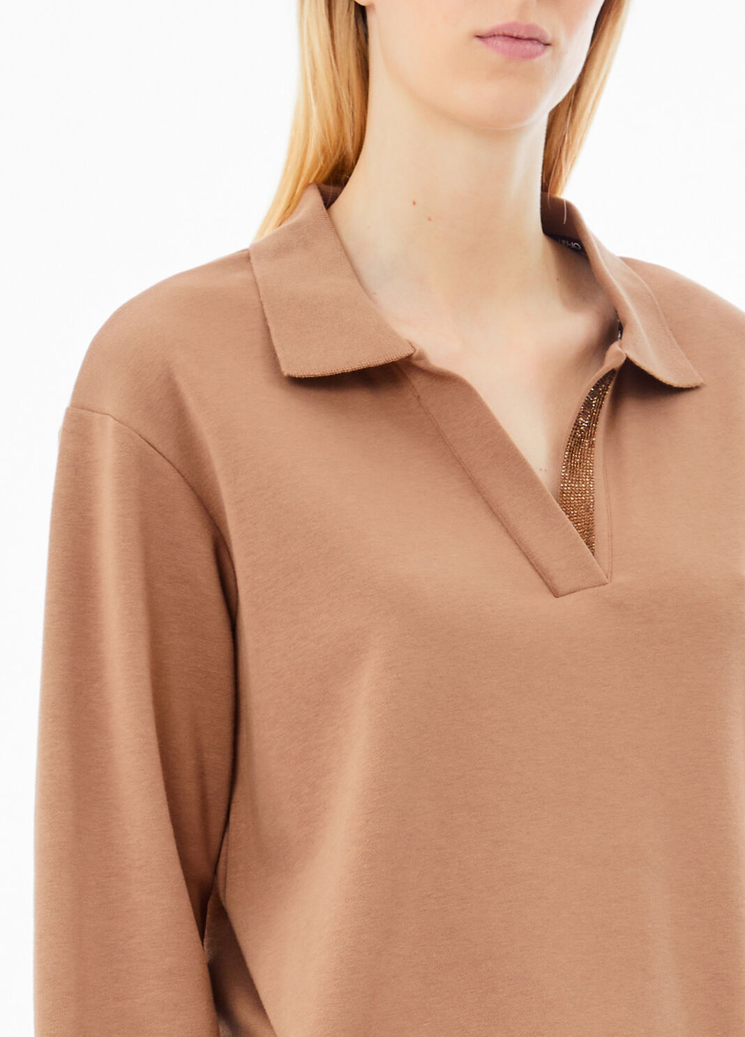 Felpa con strass beige Liu Jo - large image number 2