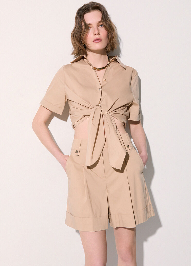 Shorts aus Popeline Cappuccino Liu Jo - medium