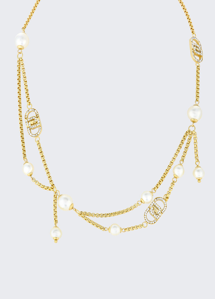 Ожерелье с жемчужинами и стразами золото Liu Jo - large image number 0