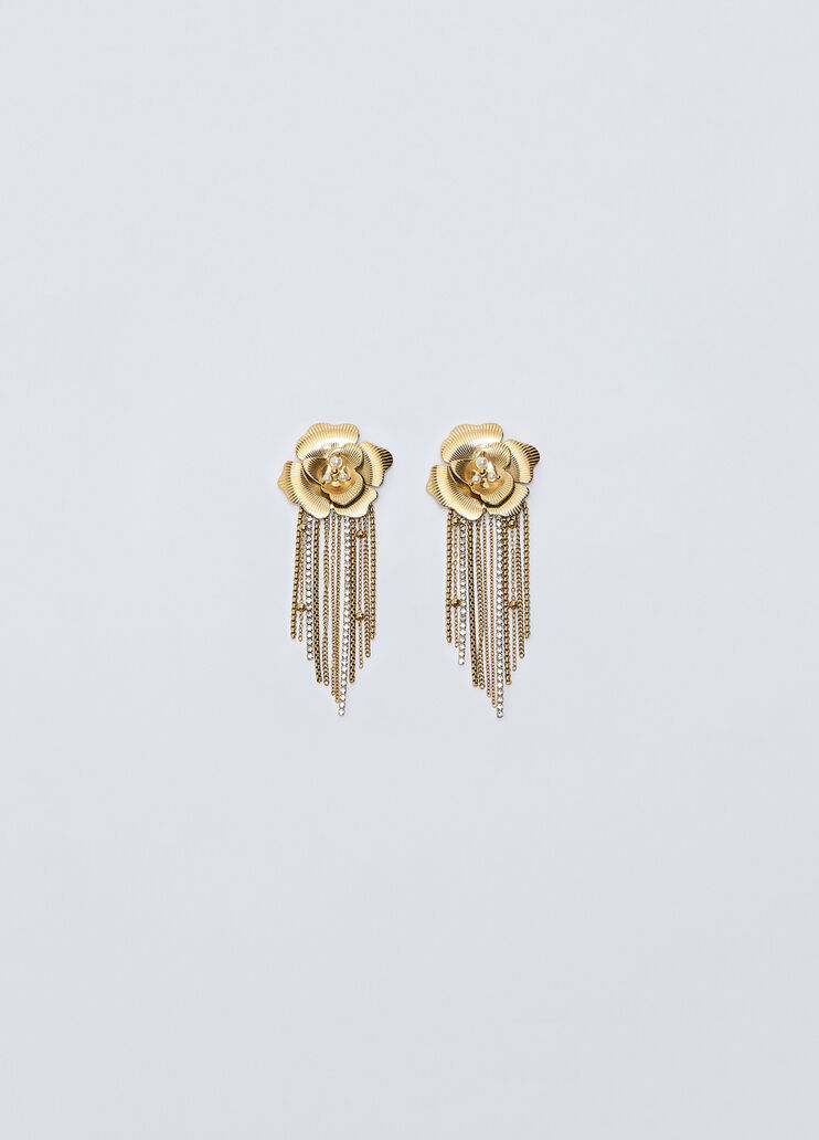 Earrings with rosa and fringe gold Liu Jo - medium