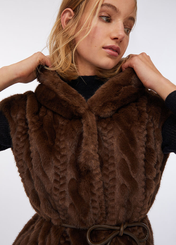 Vest with hood chocolate Liu Jo - large image number 2 Vest with hood chocolate Liu Jo - large image number 2