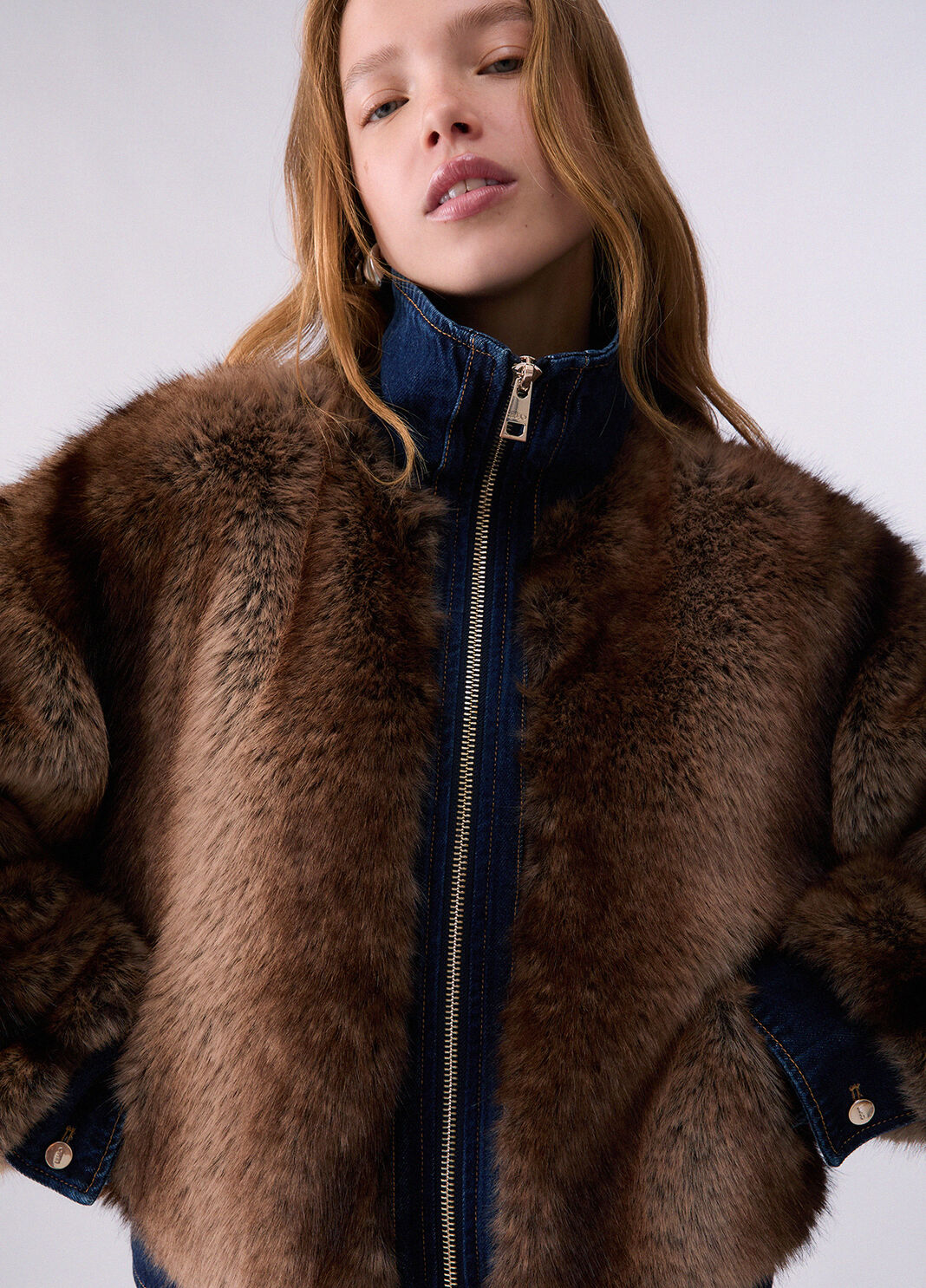 Faux Fur Jacket beige Liu Jo - large image number 4