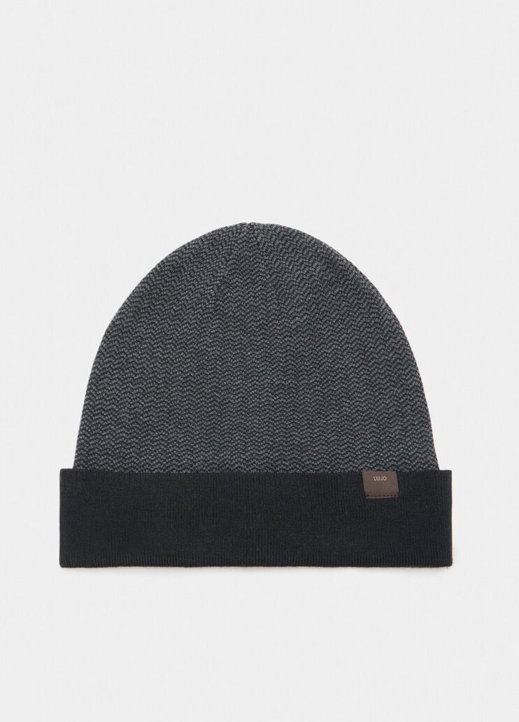 Beanie-Mütze aus Chevron-Wolle Dunkelgrau Liu Jo - medium Beanie-Mütze aus Chevron-Wolle Dunkelgrau Liu Jo - medium