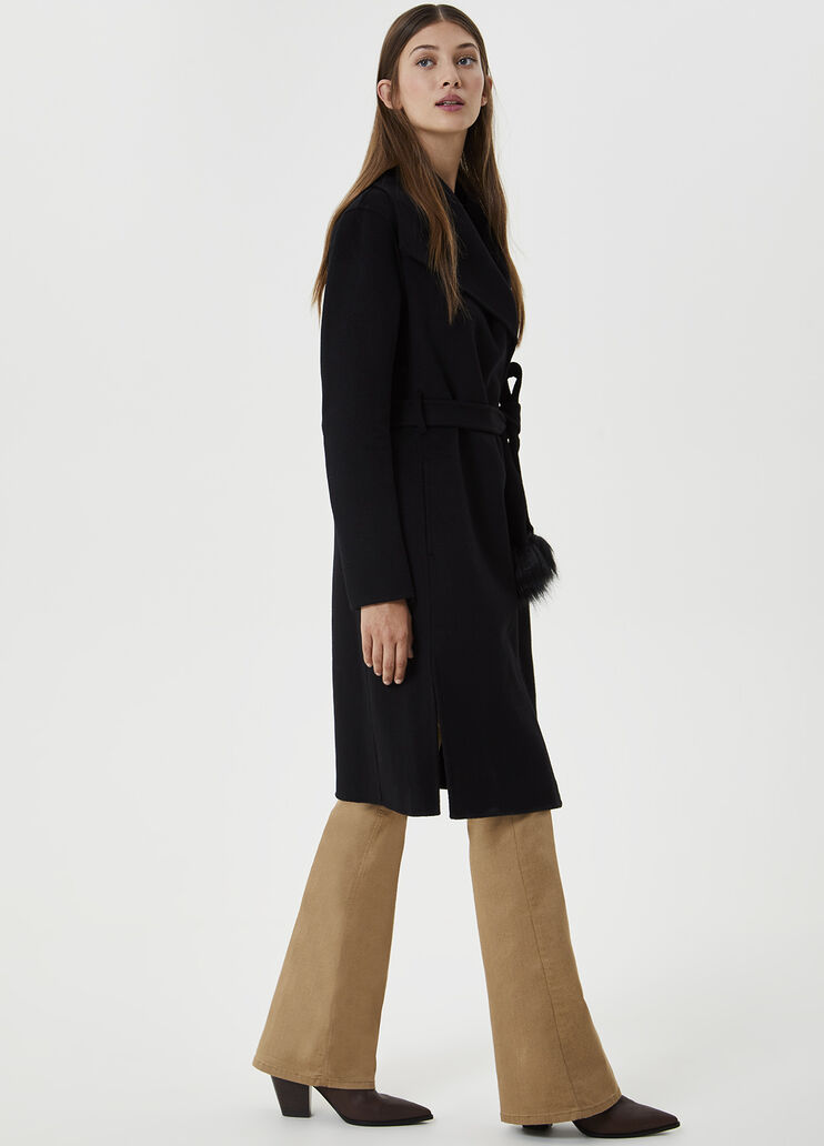 Long coat with pompon Black Liu Jo - large image number 3