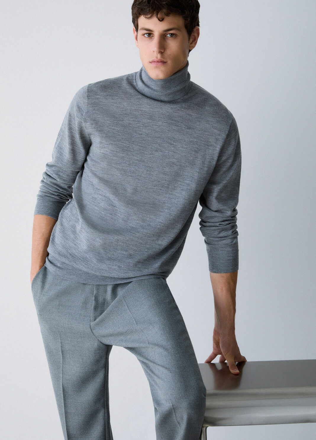 Merino Wool Turtleneck Sweater grey m&eacute;lange Liu Jo - large image number 2