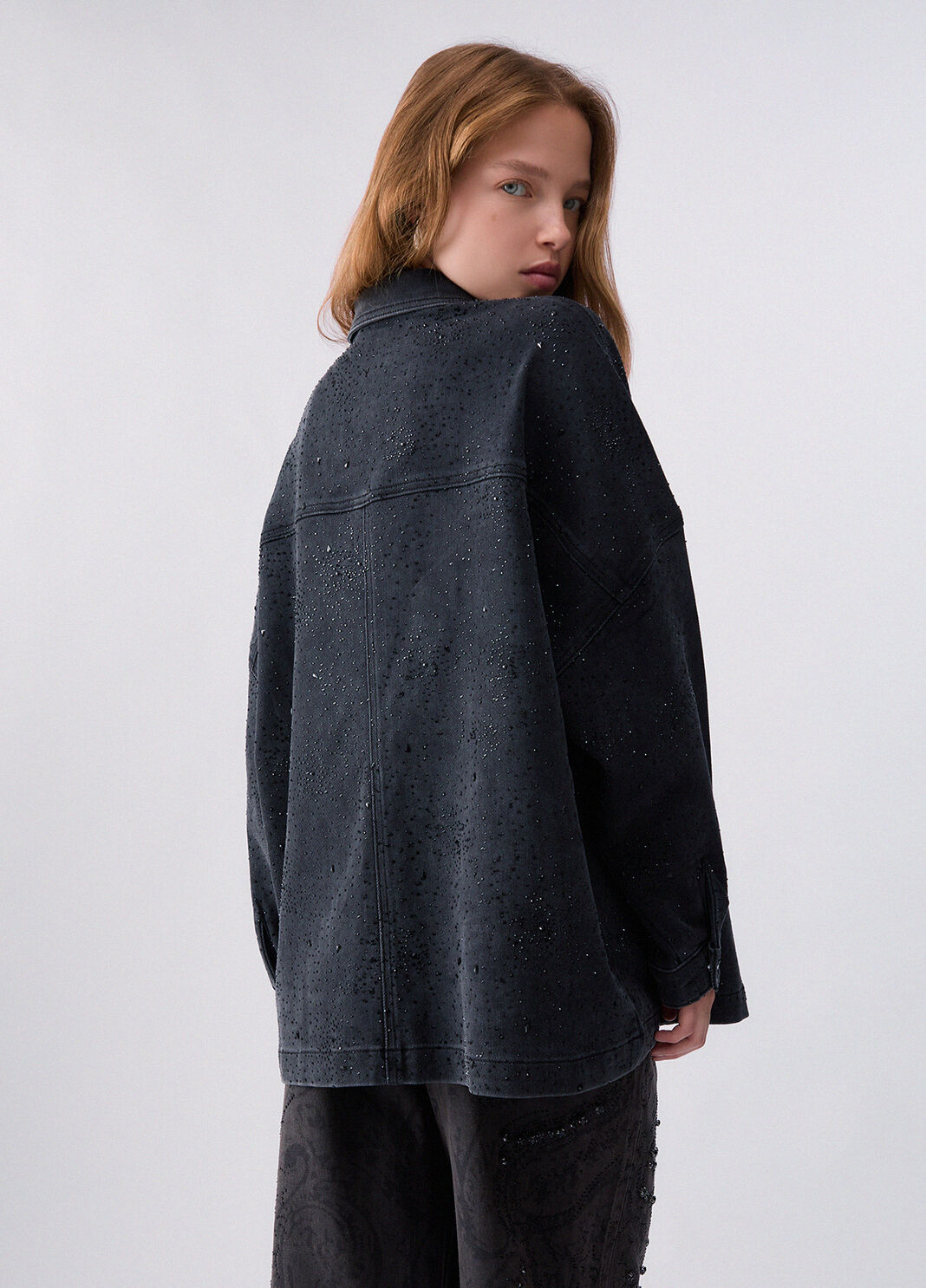 Oversized jacket with rhinestones black Liu Jo - large image number 1