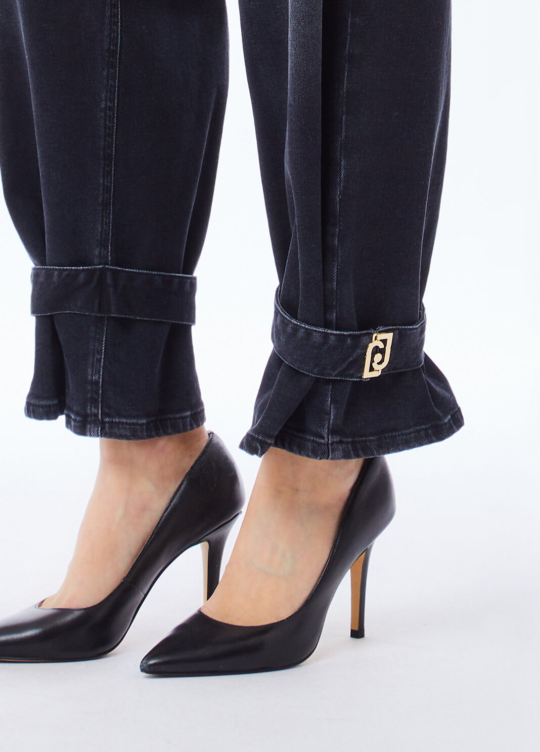 Carrot-fit high-rise jeans black denim Liu Jo - large image number 2
