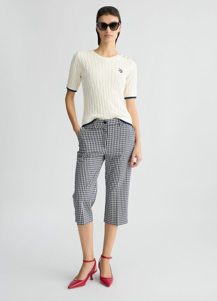 Knit T-shirt white/blue Liu Jo - large image number 5 Knit T-shirt white/blue Liu Jo - large image number 5