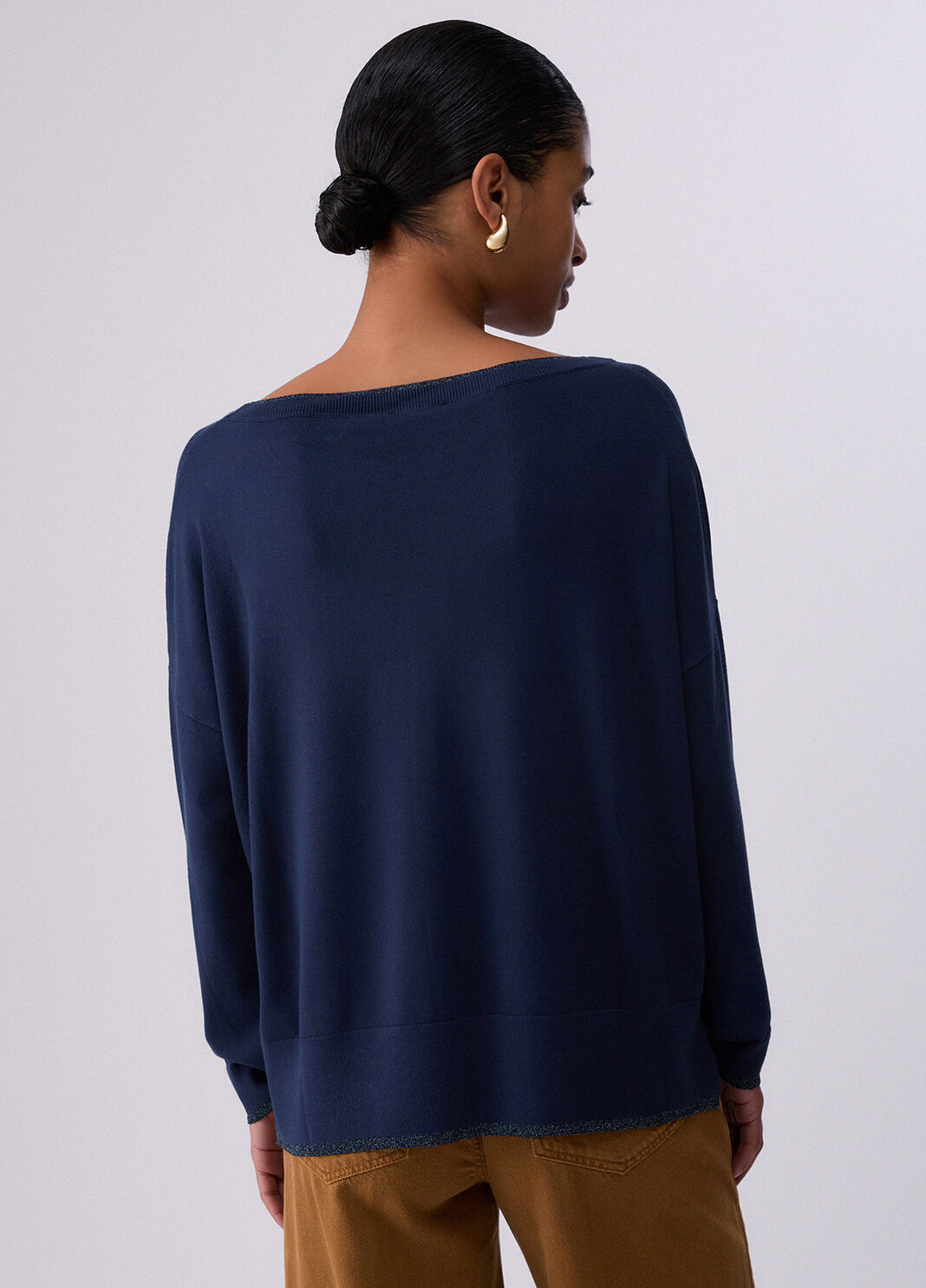 Lurex&reg;-Pullover Marineblau Liu Jo - large image number 1