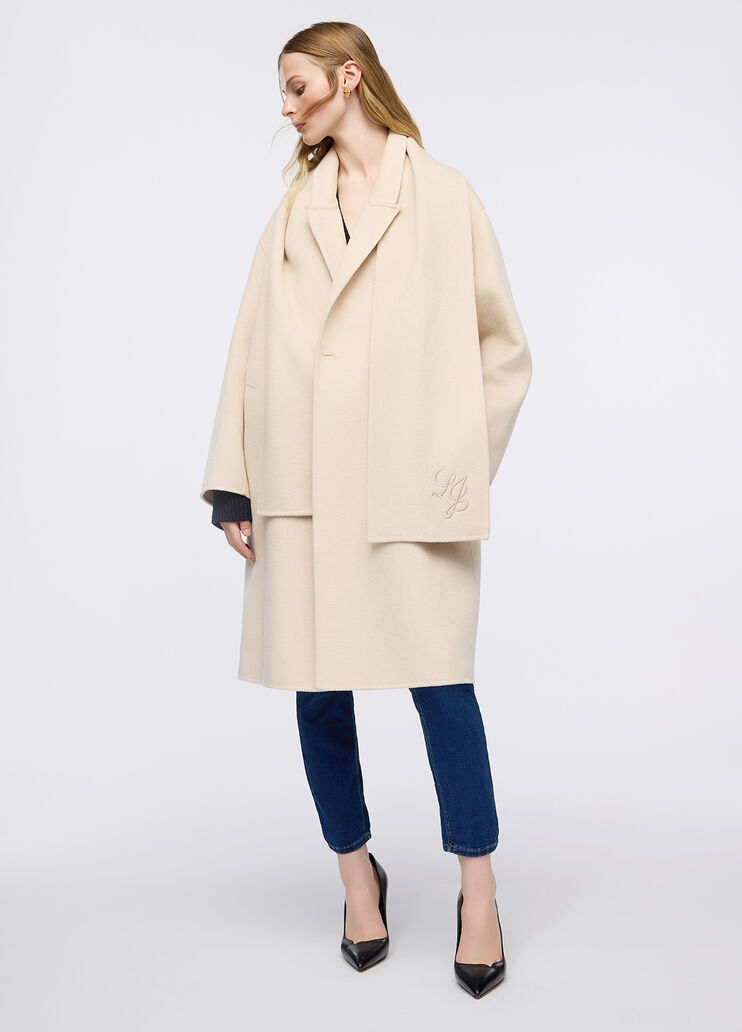 Wool coat with scarf light beige Liu Jo - medium