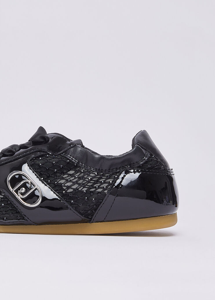Glossy light sneakers con strass nero Liu Jo - medium