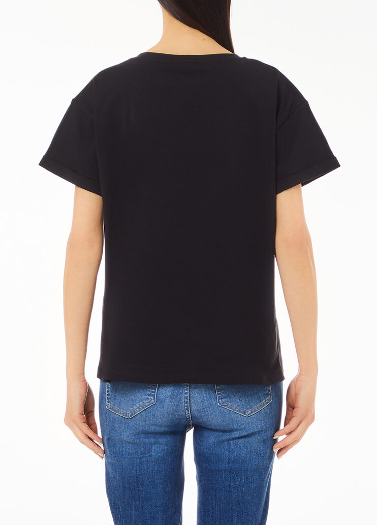 T-shirt with rhinestones black Liu Jo - medium T-shirt with rhinestones black Liu Jo - medium
