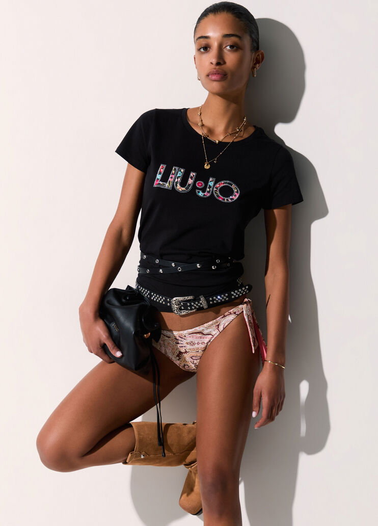 T-shirt with logo black Liu Jo - medium