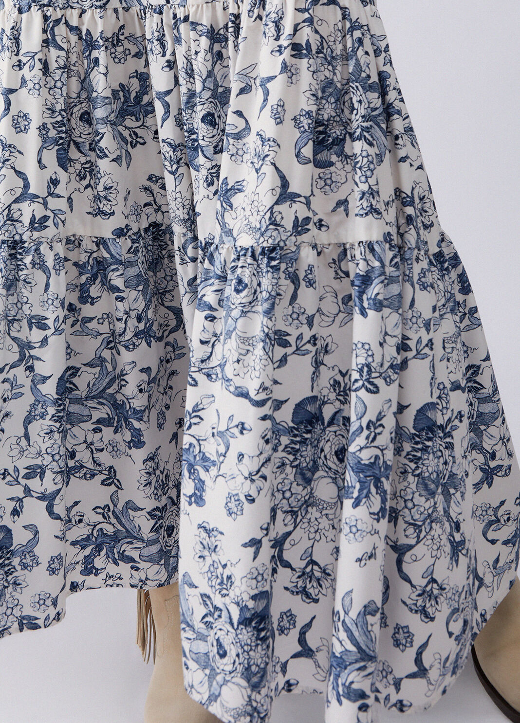 Langer Rock aus bedruckter Popeline Blau Liu Jo - large image number 4