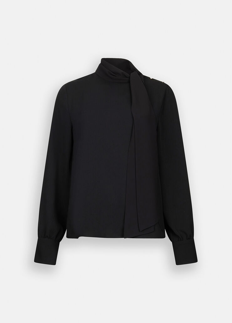 Blouse avec écharpe noir Liu Jo - large image number 6 Blouse avec écharpe noir Liu Jo - large image number 6