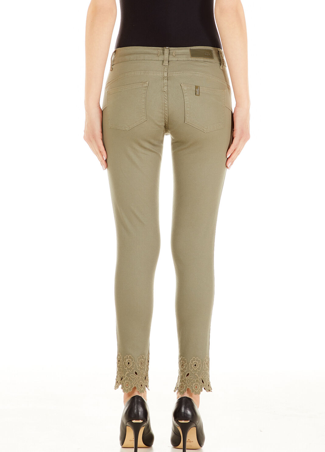 Cropped trousers with embroidery Sage with embroidery Liu Jo - large image number 1