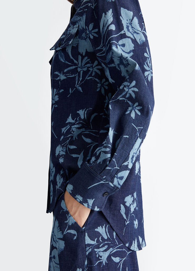 Camicia di jeans con stampa floreale blu Liu Jo - large image number 2