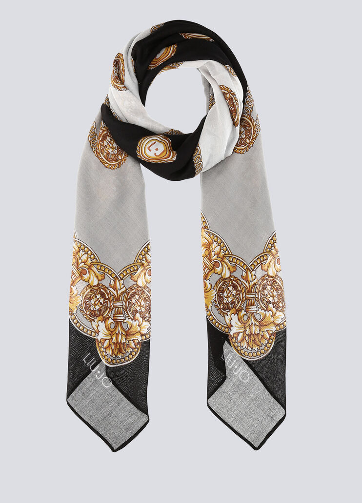 Шейный платок с принтом чёрный Liu Jo - large image number 2