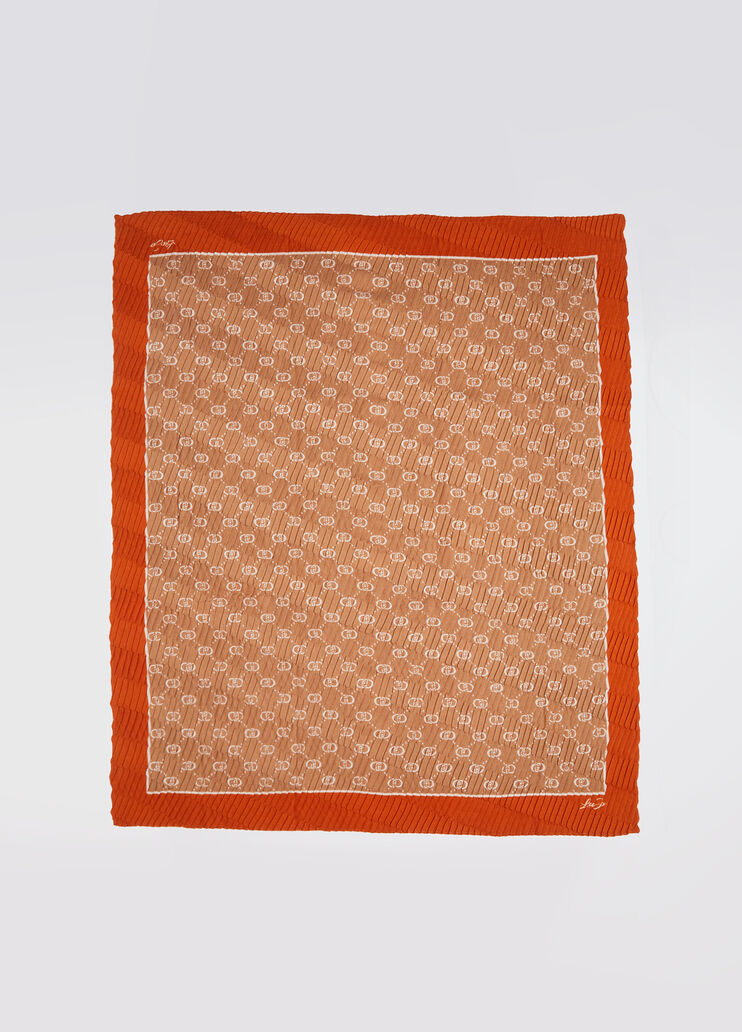 Foulard monogrammé plissé beige Liu Jo - large image number 2