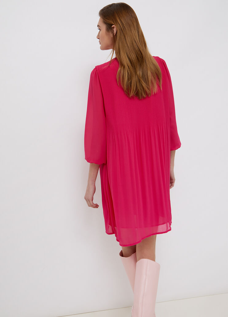 Eco-friendly pleated dress magenta Liu Jo - large image number 1 Eco-friendly pleated dress magenta Liu Jo - large image number 1