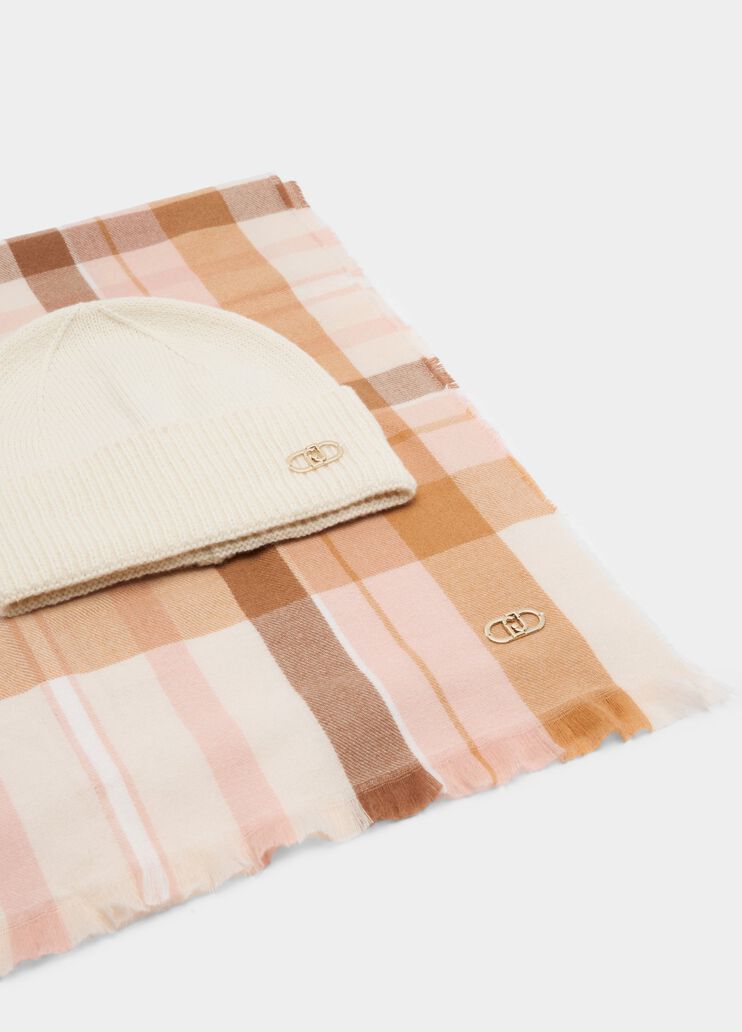 Set berretto e stola avena Liu Jo - large image number 4 Set berretto e stola avena Liu Jo - large image number 4