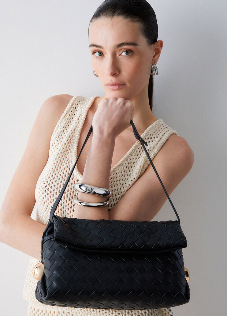 Mittelgro&szlig;e geflochtene Riccy-Tasche schwarz Liu Jo - medium