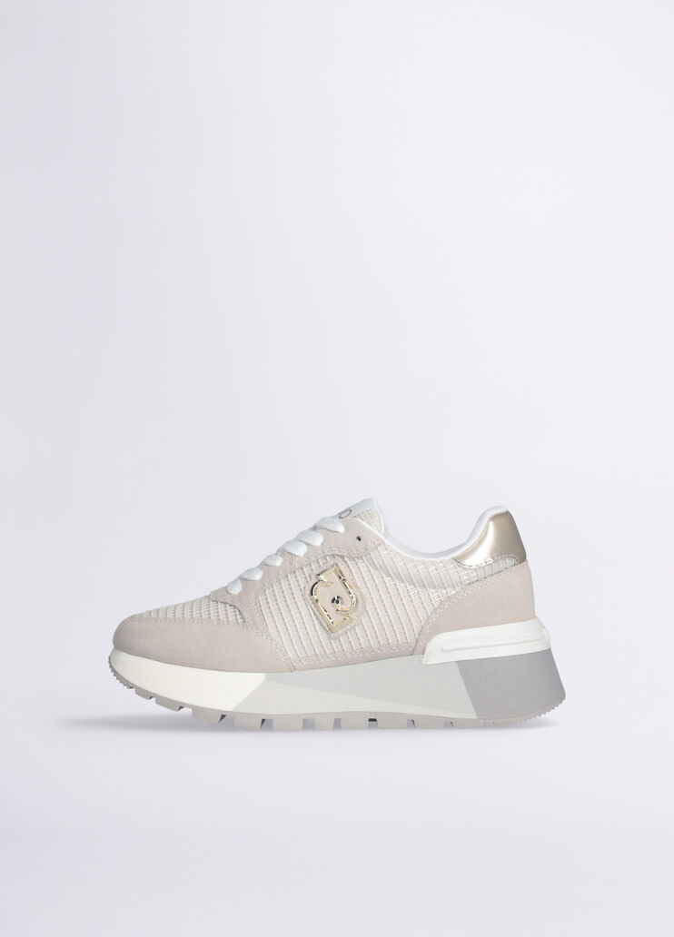 Suede and mesh platform sneakers beige Liu Jo - large image number 4  Suede and mesh platform sneakers beige Liu Jo - large image number 4