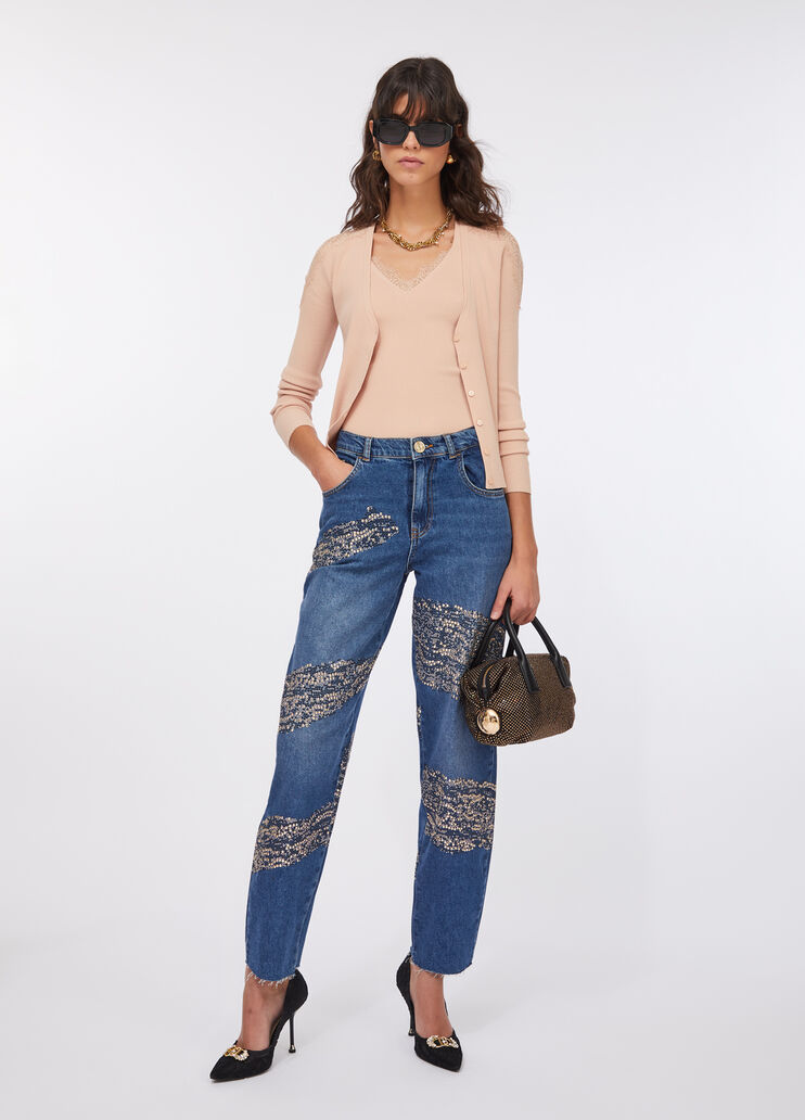 Cardigan with lace powder pink Liu Jo - large image number 5