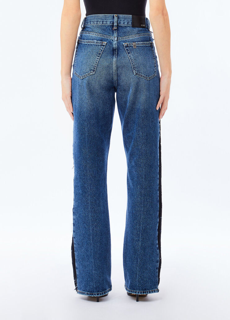 Straight-Jeans mit Spitze Denimblau Liu Jo - medium