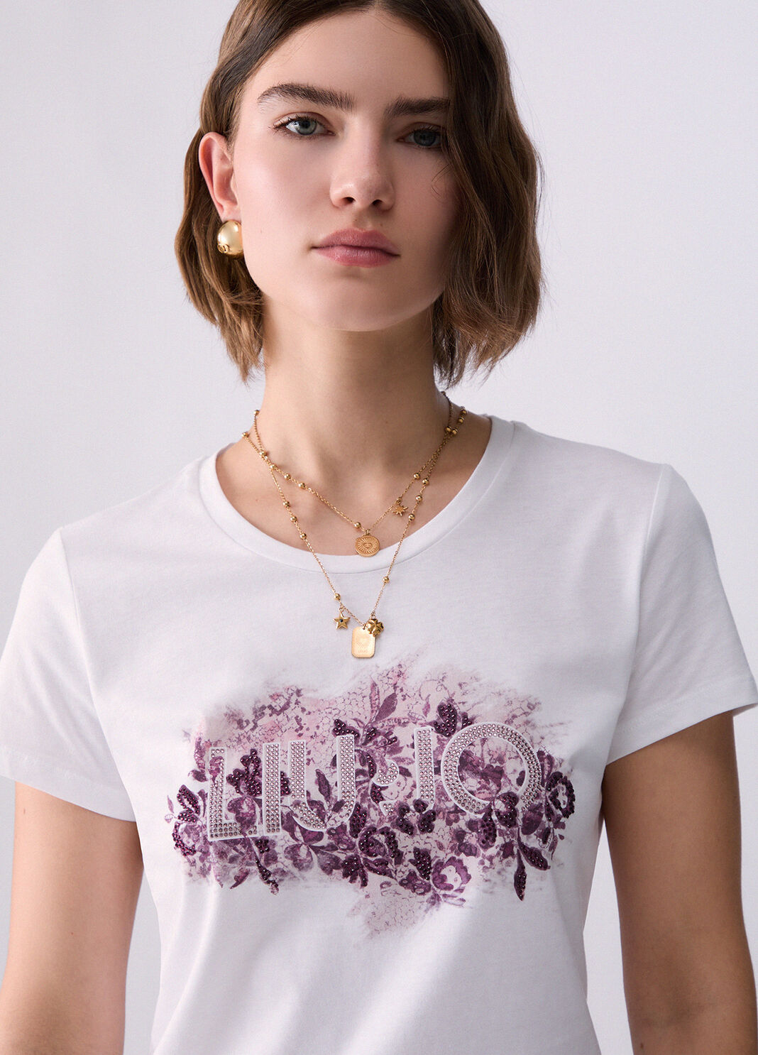 Logo T-shirt white/purple Liu Jo - large image number 4