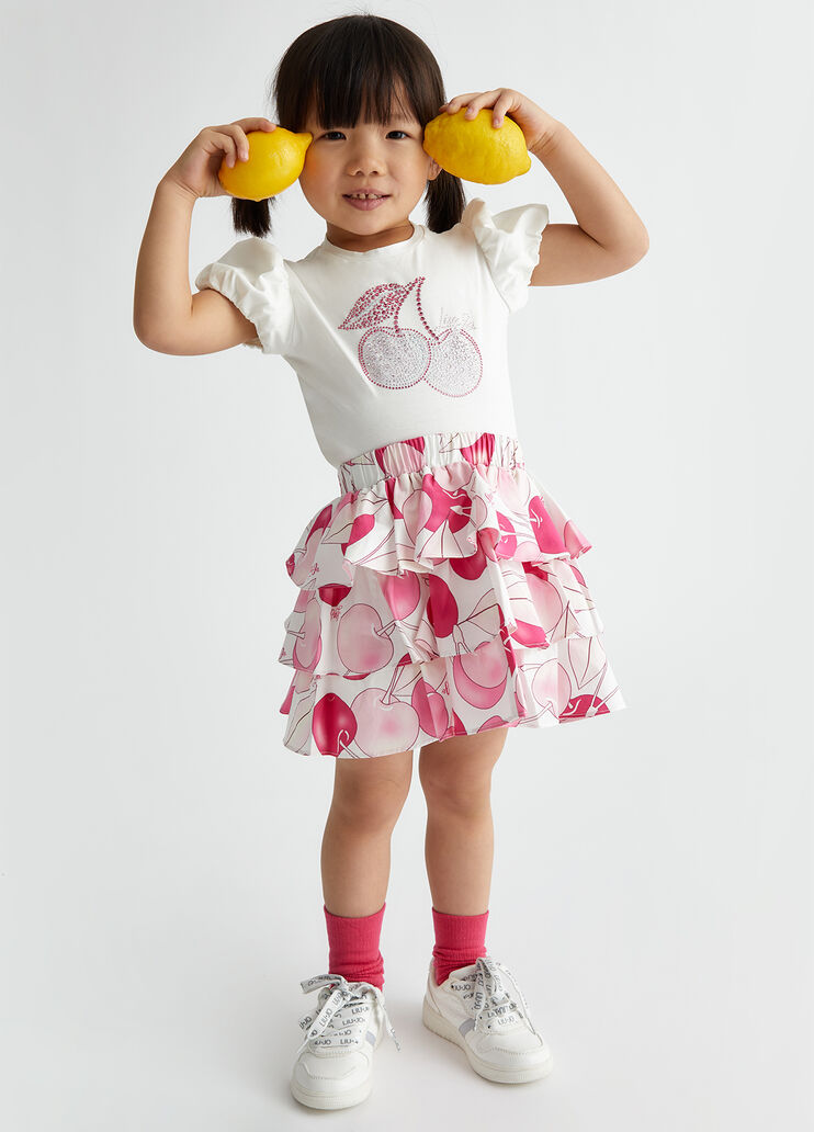 Cotton T-shirt with rhinestones pink Liu Jo - medium Cotton T-shirt with rhinestones pink Liu Jo - medium