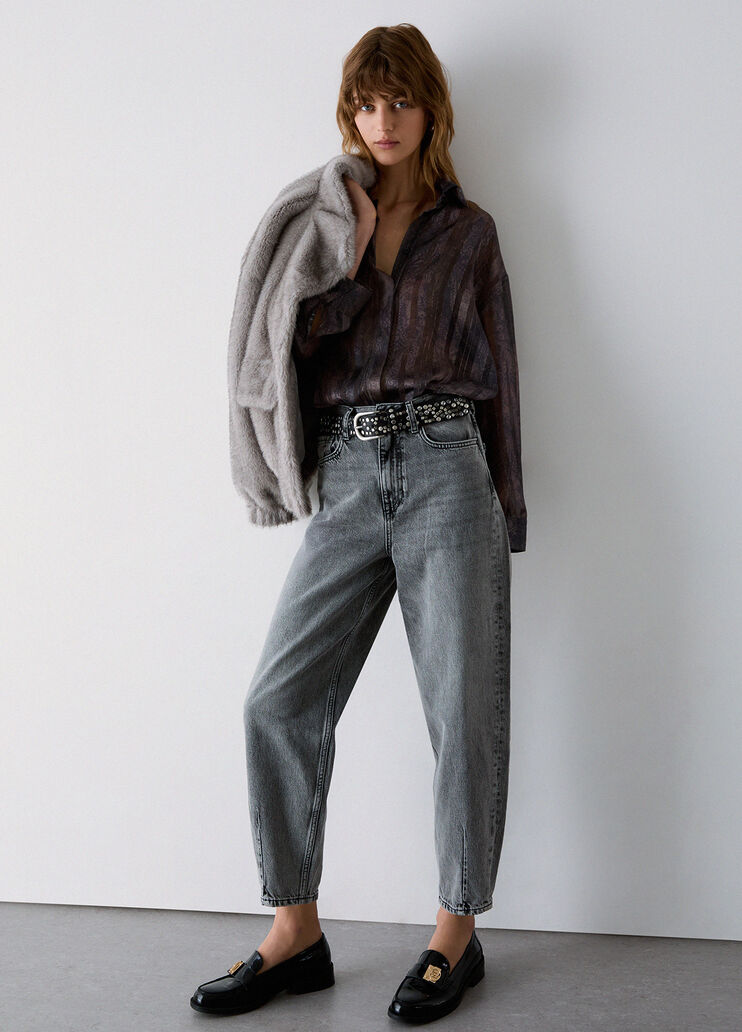 High-rise boyfriend jeans grey denim Liu Jo - medium