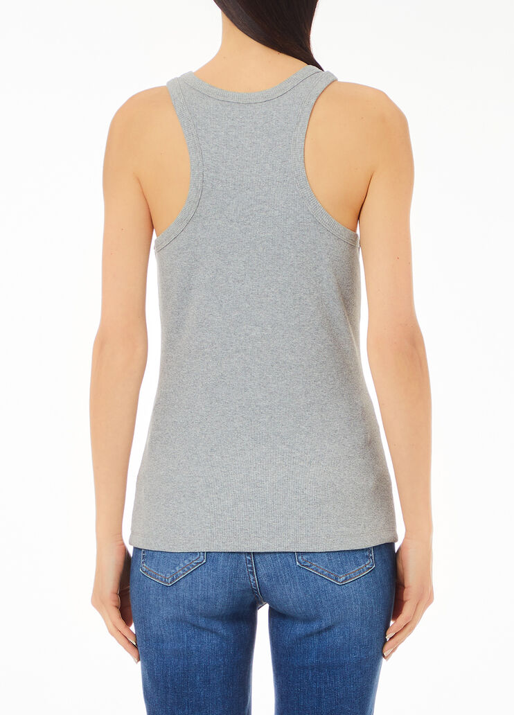 Ribbed top with logo grey Liu Jo - medium Ribbed top with logo grey Liu Jo - medium