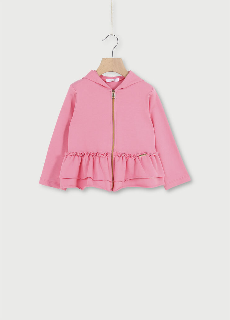 Felpa con cappuccio e volants Rosa Liu Jo - large image number 0