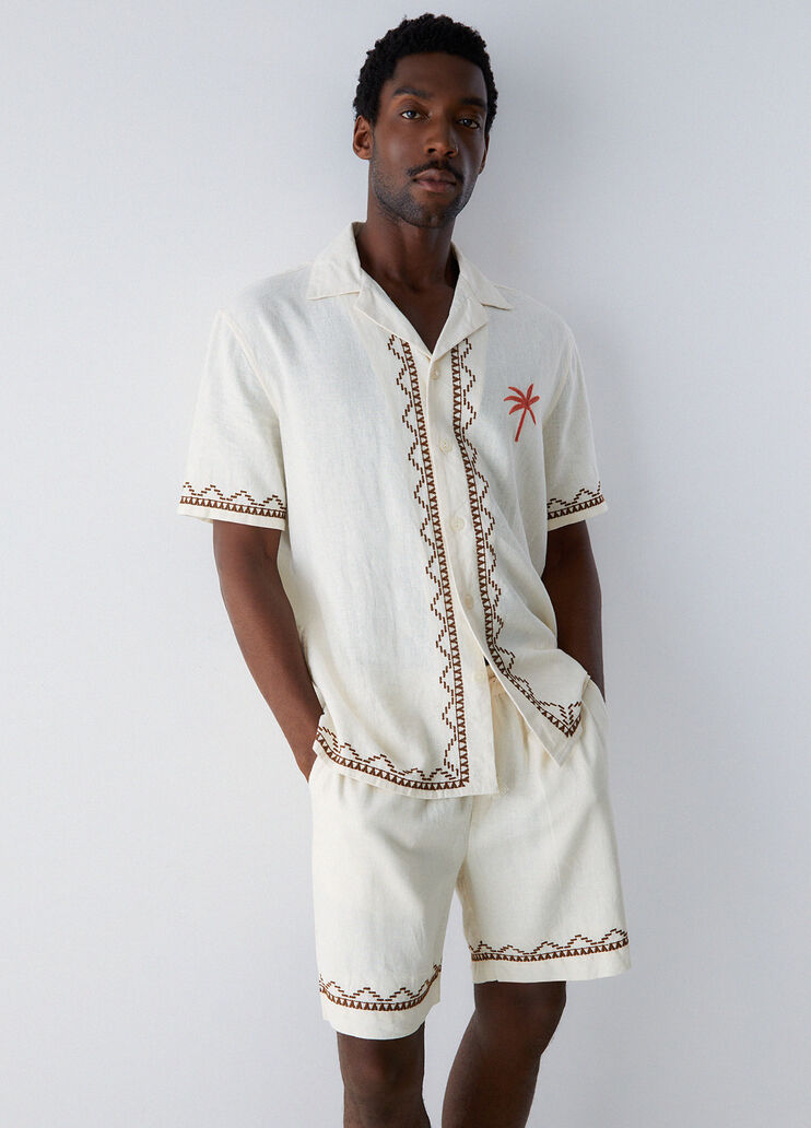 Linen shirt with embroidery cream Liu Jo - medium