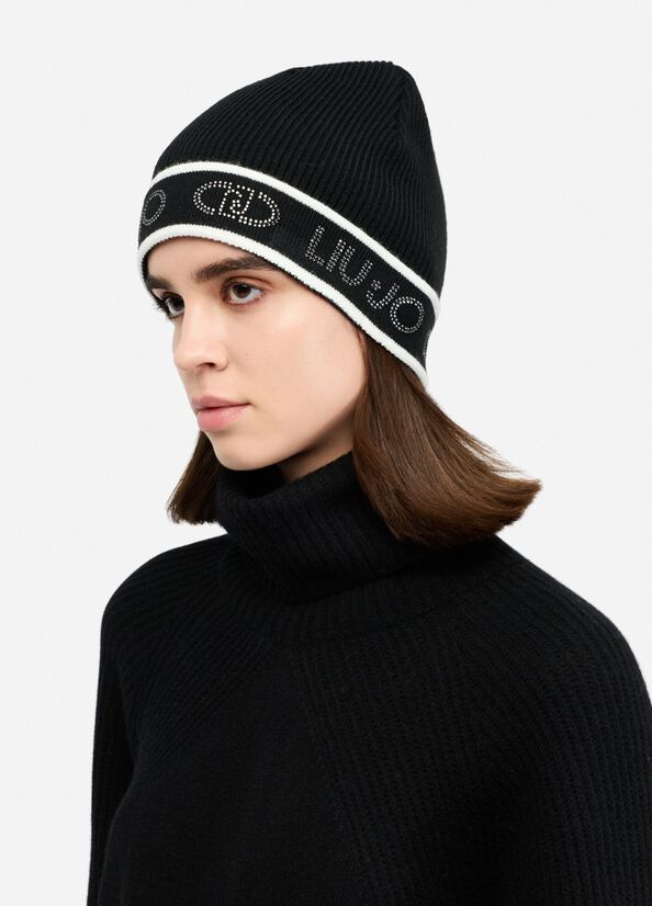 Beanie hat with logo black Liu Jo - large image number 0