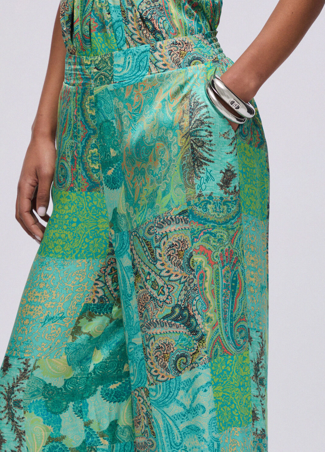 Bedruckte Satinhose Aquagr&uuml;n Liu Jo - large image number 4