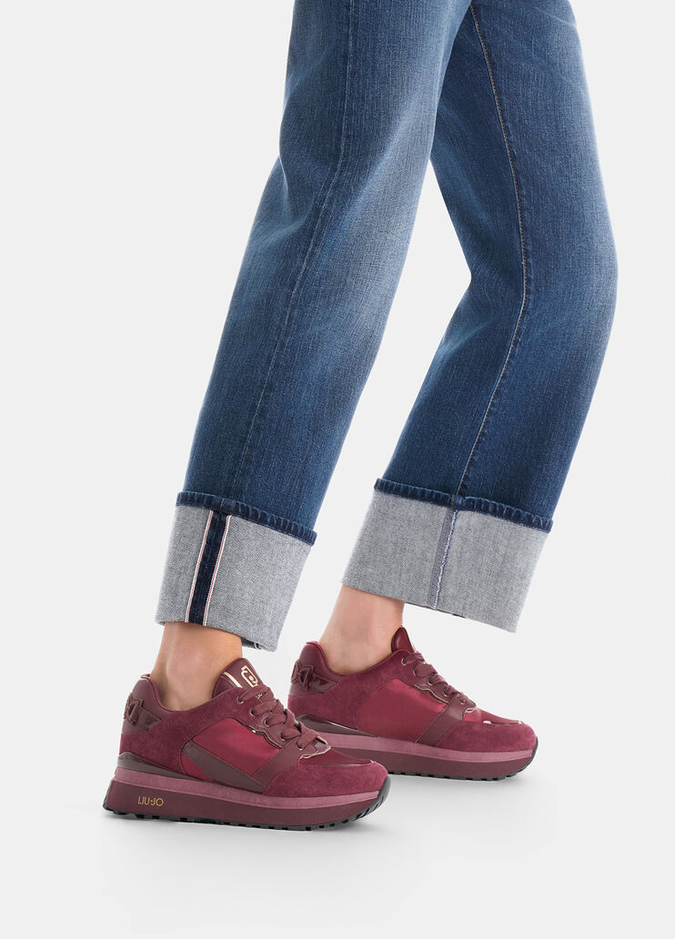 Plateau-Sneaker aus Leder  Himbeere Liu Jo - large image number 0