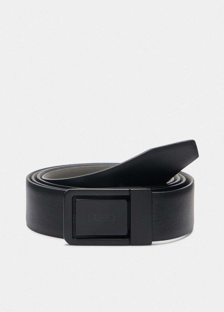 Leather belt with logo buckle grey Liu Jo - large image number 4