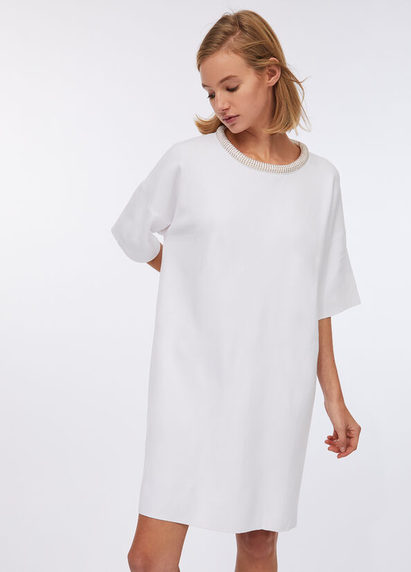 Short knit dress white wool Liu Jo - large image number 0