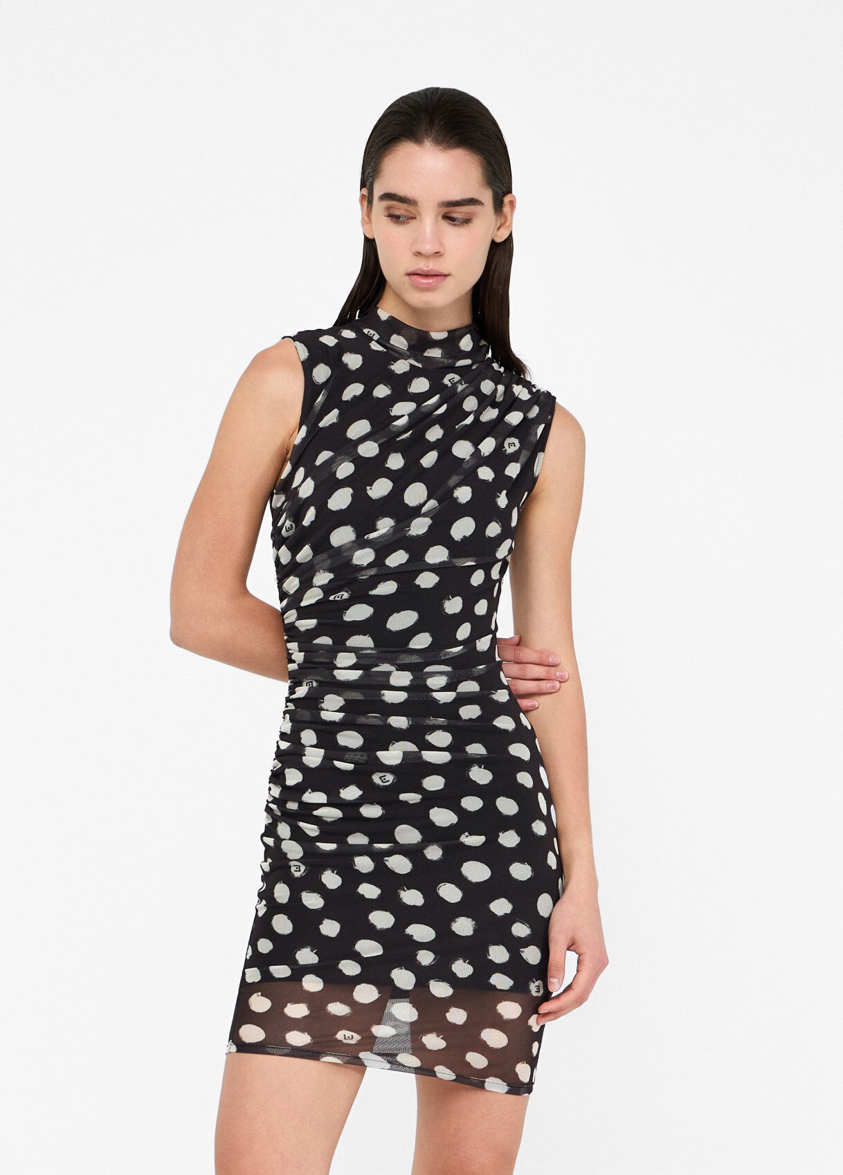Short polka dot dress colour black polka-dots | Liu Jo