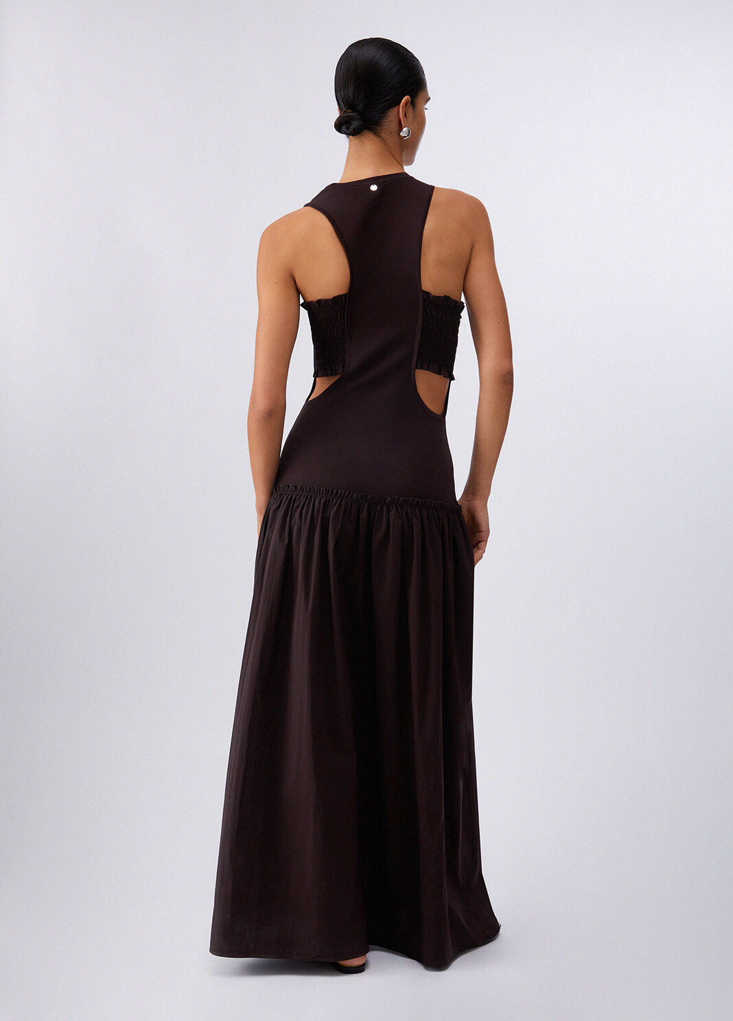 Vestido largo con cut-out marr&oacute;n oscuro Liu Jo - large image number 1